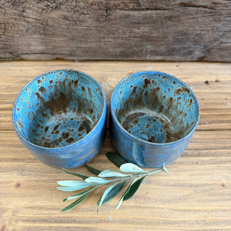 fine blå keramik potter til mini planter